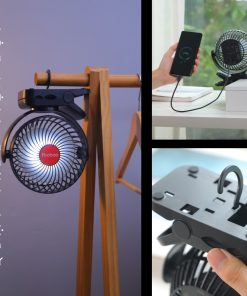 Quạt Tích Điện Đế Kẹp Yoobao F8 – 3in1: Quạt, Đèn LED & Sạc Dự Phòng 8000mAh
