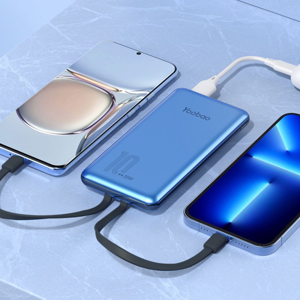 Pin Sạc Dự Phòng 20W Yoobao LC2 10000mAh – Siêu Mỏng Vỏ Hợp Kim, Sạc Nhanh, Tích Hợp 2 Dây Sạc USB Type-C