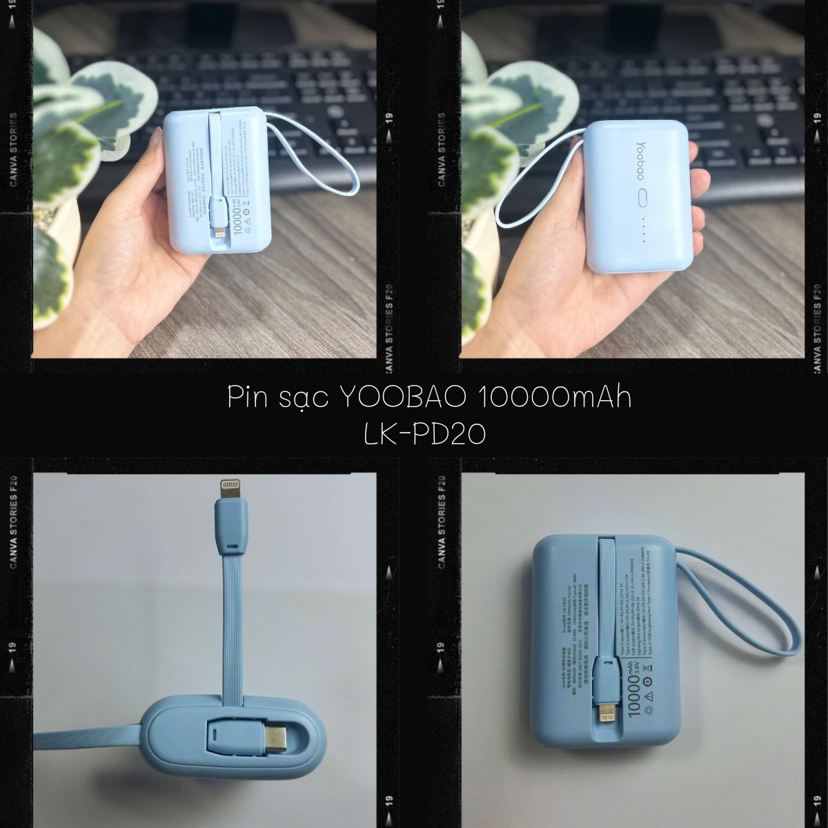 Pin Sạc Dự Phòng Yoobao LK-PD20 10000mAh - Sạc Nhanh 2 Cổng 22.5W, Công Nghệ PD20W và QC3.0