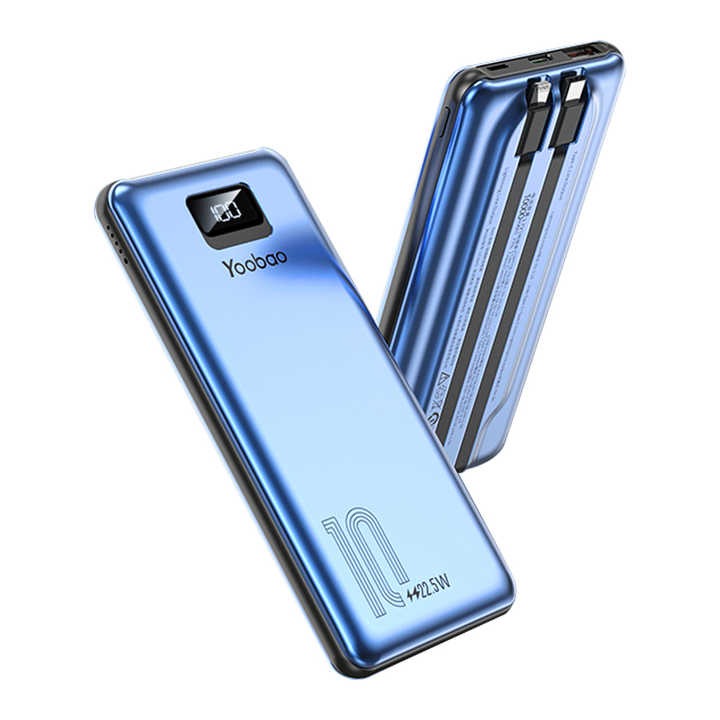 Pin Sạc Dự Phòng YOOBAO LC6 PRO 20000mAh 22.5W – Màn Hình Hiển Thị, Vỏ Hợp Kim Chống Vân Tay, Tích Hợp 2 Cáp Type C và L