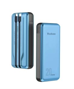 Pin Sạc Dự Phòng 20000mAh 22.5W YOOBAO LC6 - Sạc Nhanh PD65W, Tích Hợp 2 Cáp Sạc Type C và L, Vỏ Hợp Kim Chống Vân Tay