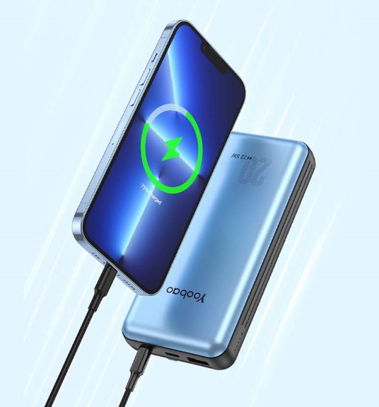 Pin Sạc Dự Phòng 20000mAh 22.5W YOOBAO LC6 - Sạc Nhanh PD65W, Tích Hợp 2 Cáp Sạc Type C và L, Vỏ Hợp Kim Chống Vân Tay