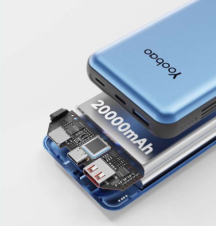 Pin Sạc Dự Phòng 20000mAh 22.5W YOOBAO LC6 - Sạc Nhanh PD65W, Tích Hợp 2 Cáp Sạc Type C và L, Vỏ Hợp Kim Chống Vân Tay
